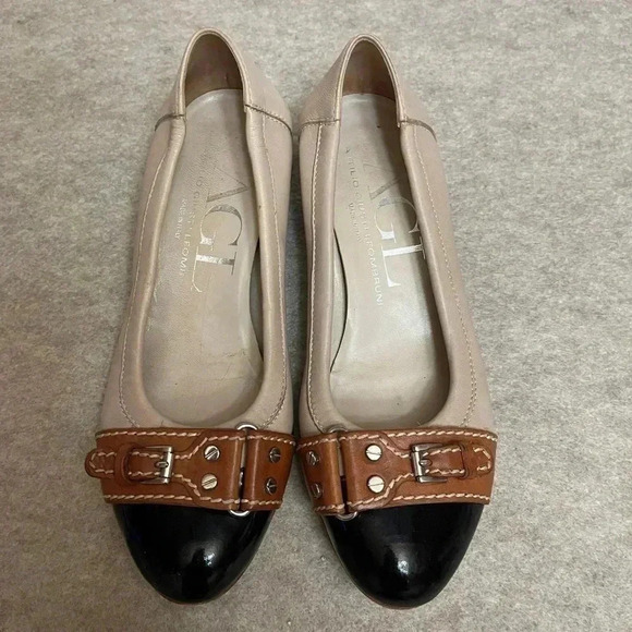 AGL Attilio Giusti Leombruni Italy Leather Camel
Black Cap Toe Pumps size EU 36 - Picture 2 of 13